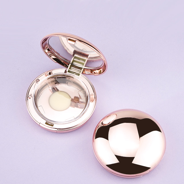 Rose gold round compact powder case with mirror