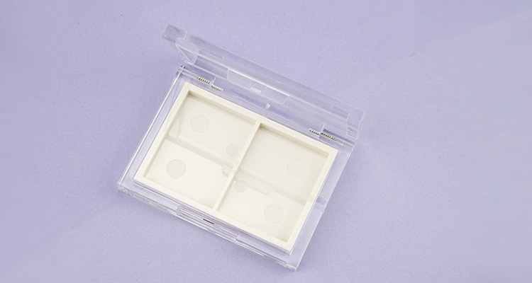 Transparent compact powder case 2 pans