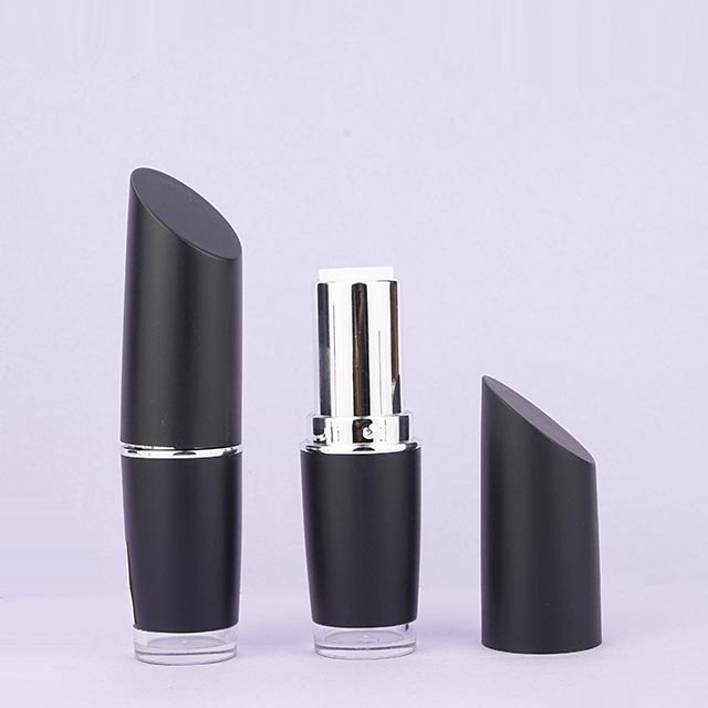 Oblique cap lipstick tube