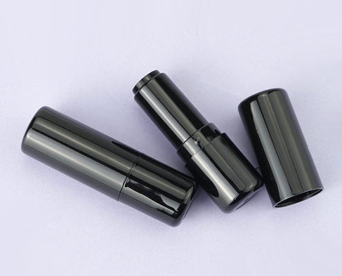 Shiny black lipstick tube