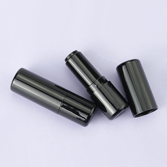 Shiny black lipstick tube