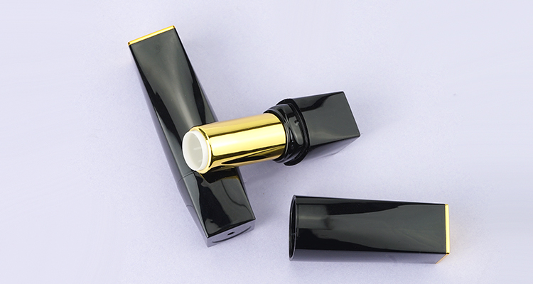 Empty plastic black lipstick tube