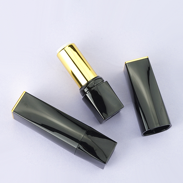 Empty plastic black lipstick tube