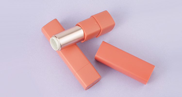 Matte pink lipstick tube