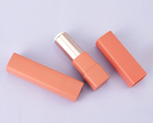 Matte pink lipstick tube