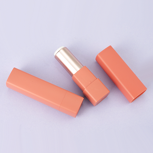 Matte pink lipstick tube