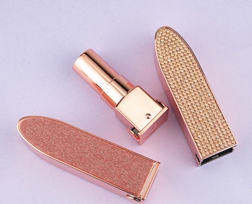 Diamond lipstick tube with mirror