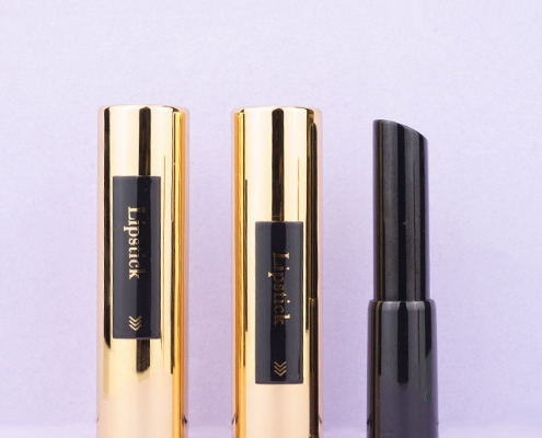 Gold lipstick tube packaging