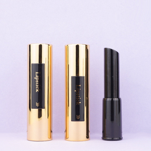 Gold lipstick tube packaging