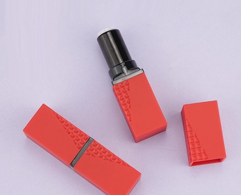 Square red lipstick tube