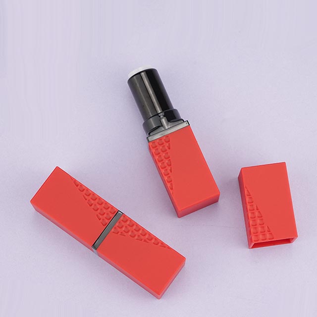 Square red lipstick tube