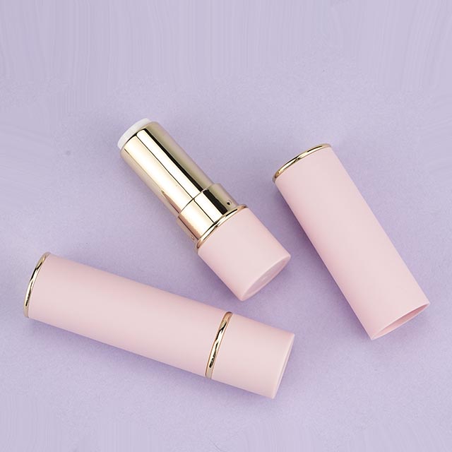 Round pink lipstick tube