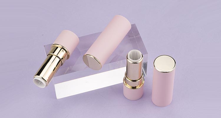 Round pink lipstick tube