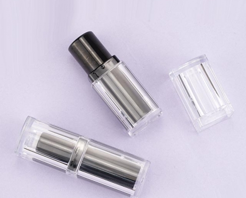 Clear square lipstick tube