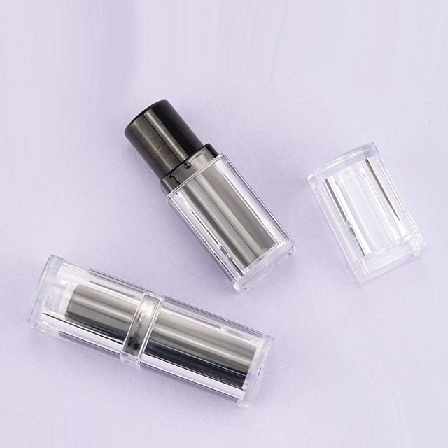 Clear square lipstick tube