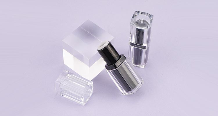 Clear square lipstick tube