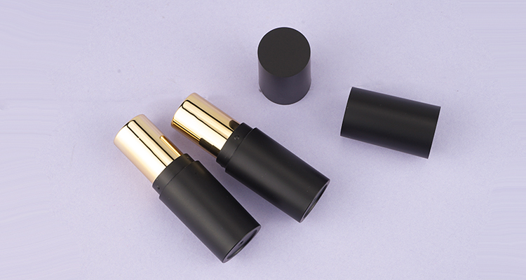 Matte black lipstick tube