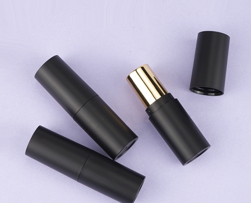 Matte black lipstick tube