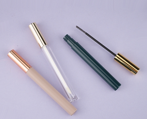 Slim plastic tube for cosmetics