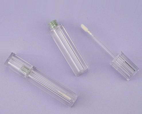 Square transparent lipgloss tube