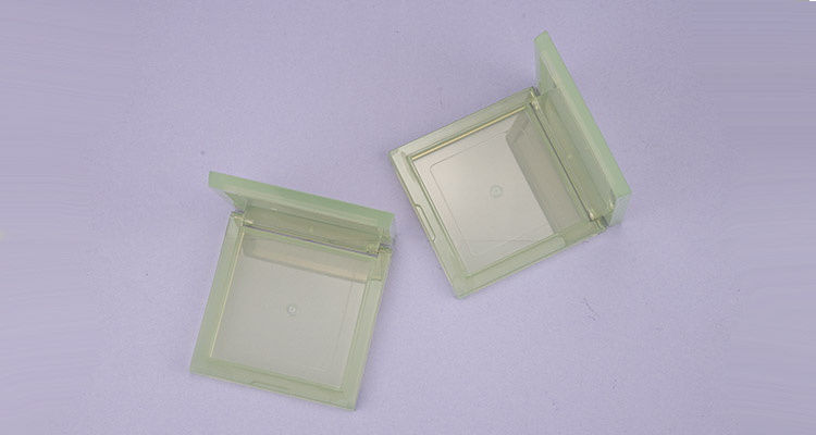 Square translucent compact powder case