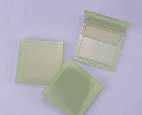 Square translucent compact powder case