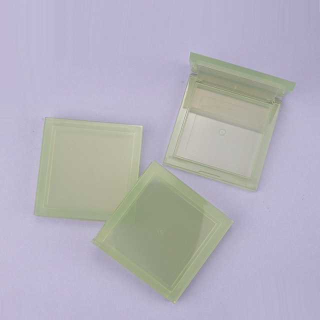 Square translucent compact powder case