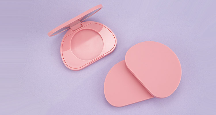 Matte pink compact powder case