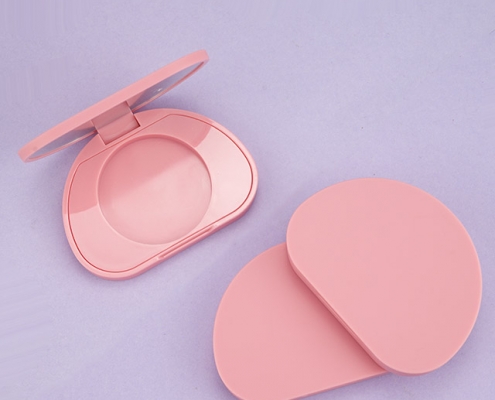 Matte pink compact powder case