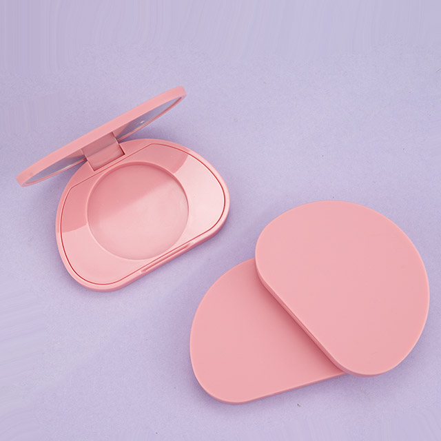 Matte pink compact powder case