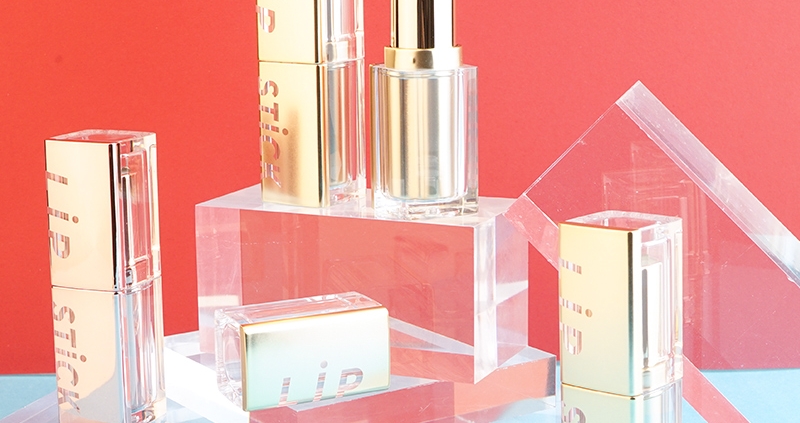 Luxury gold square lipstick tube