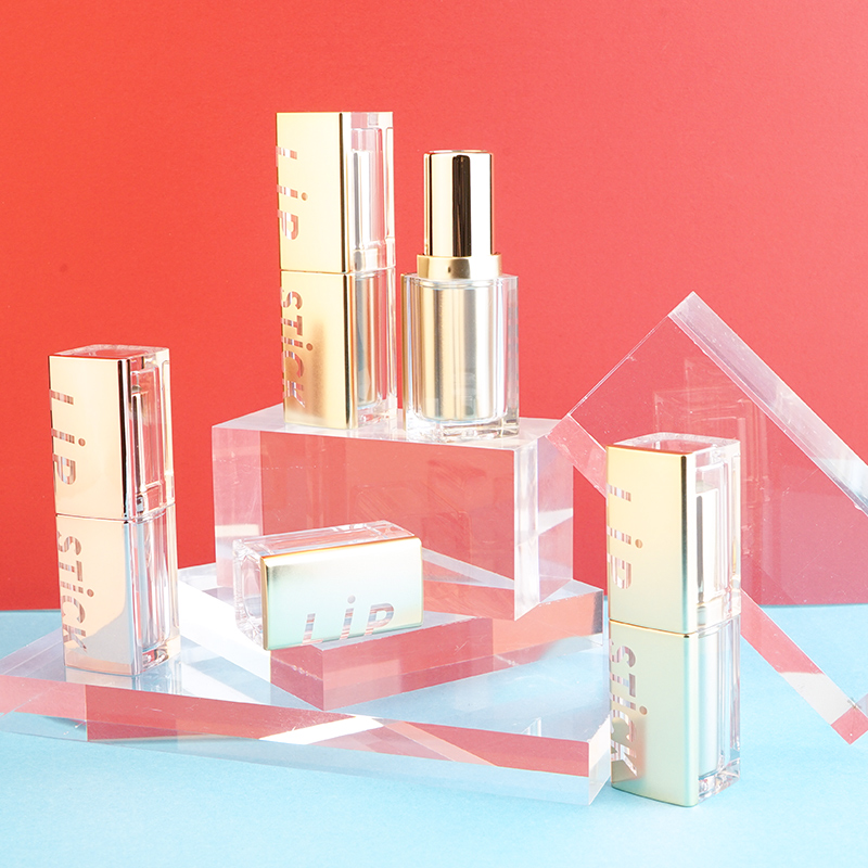 Luxury gold square lipstick tube