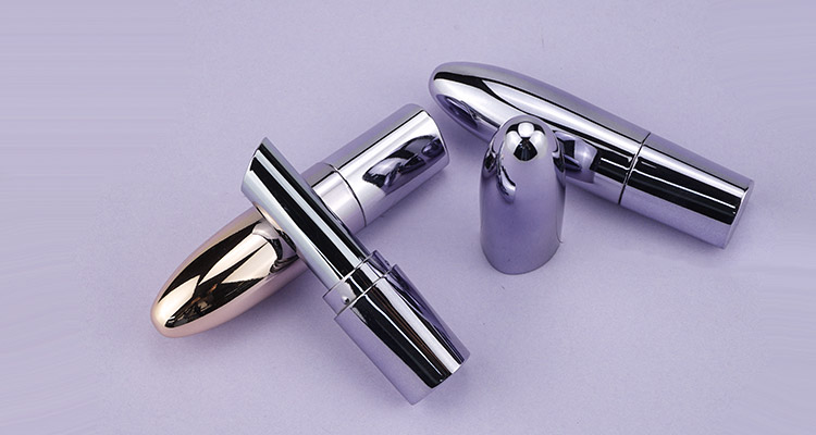 Metallic gun grey lipstick tube