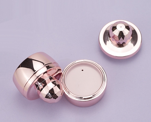 Rose gold loose powder case with puff