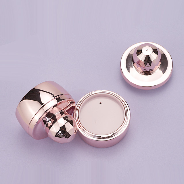 Rose gold loose powder case with puff