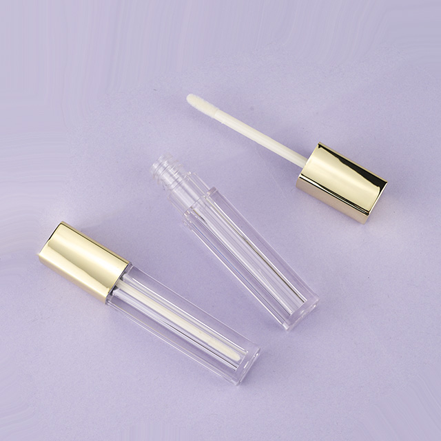 Square lipgloss tube +gold cap