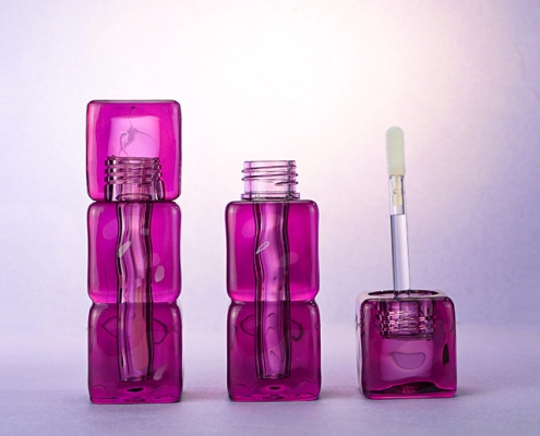 3ml transparent purple lipgloss tubes