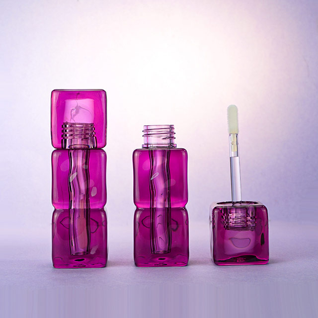 3ml transparent purple lipgloss tubes