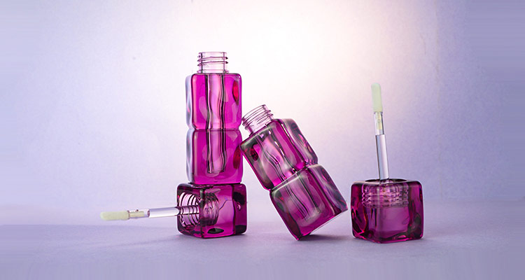 3ml transparent purple lipgloss tubes