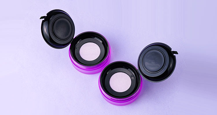 Purple Round Loose Powder Container