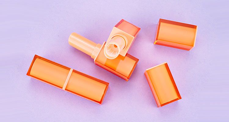 Transparent Orange Lipstick Tube